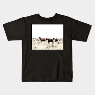 Horses, Horse print, Horse art, Wall art, Wall decor, Trendy print, Animal print, Interior Kids T-Shirt